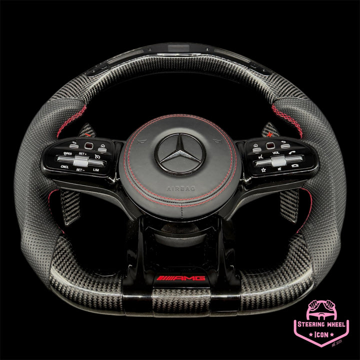 Mercedes-Benz AMG Lenkrad mit LED-Anzeige Carbon Rot/Schwarz