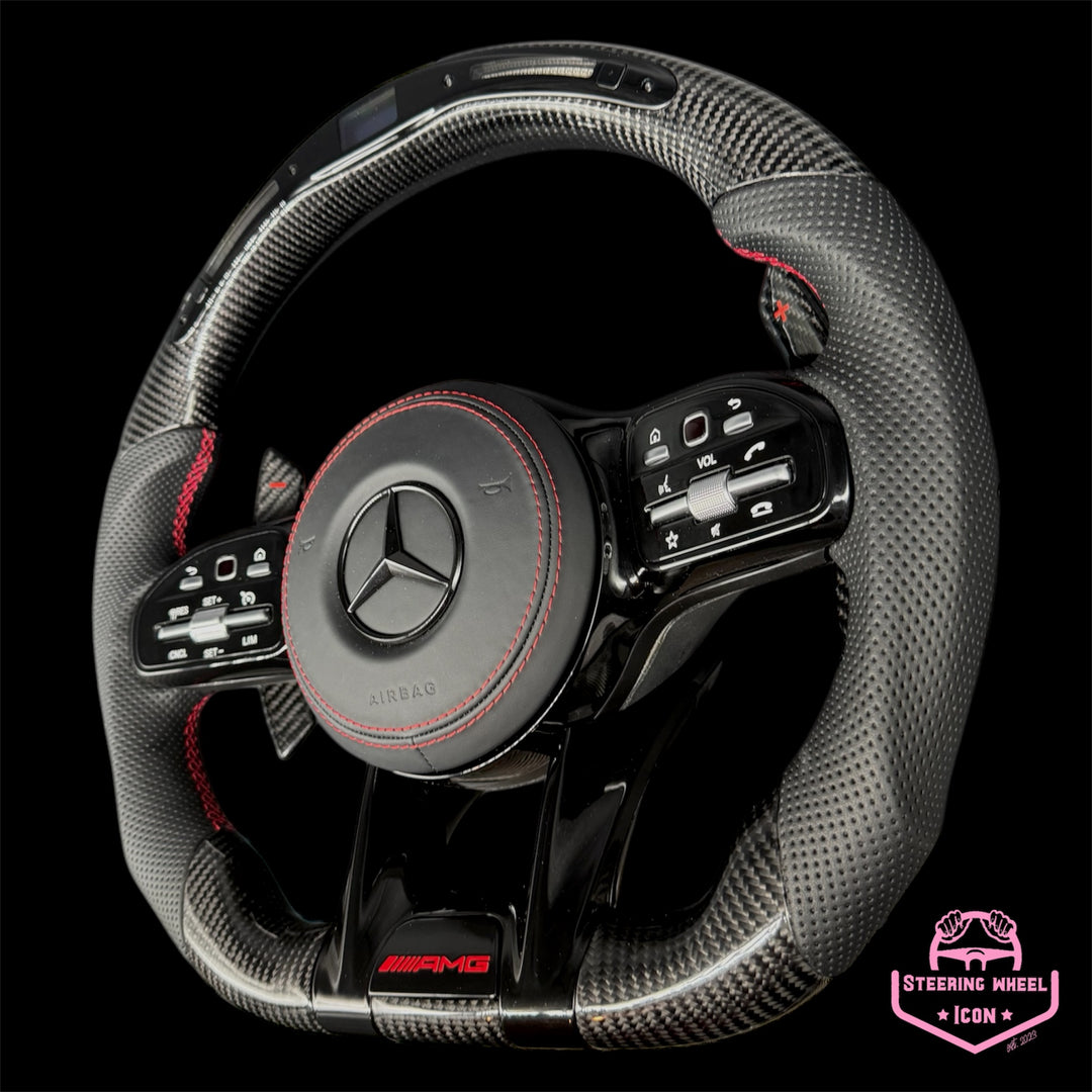 Mercedes-Benz AMG Lenkrad mit LED-Anzeige Carbon Rot/Schwarz