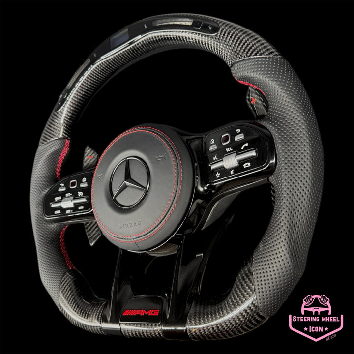 Mercedes-Benz AMG Lenkrad mit LED-Anzeige Carbon Rot/Schwarz