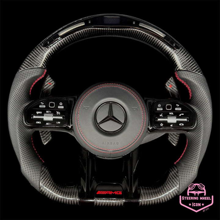 Mercedes-Benz AMG Lenkrad mit LED-Anzeige Carbon Rot/Schwarz