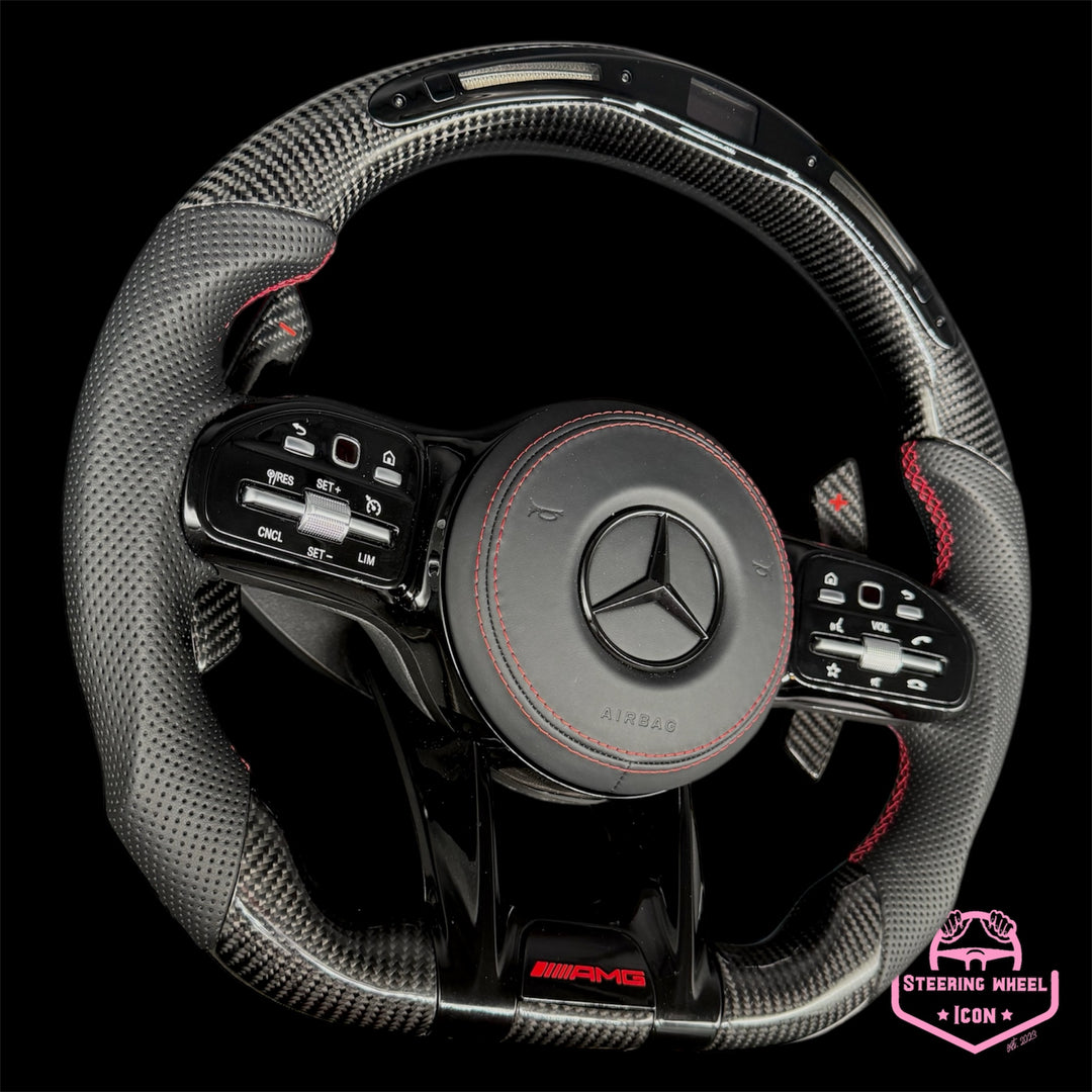 Mercedes-Benz AMG Lenkrad mit LED-Anzeige Carbon Rot/Schwarz